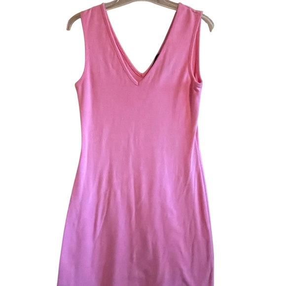 Moda International Coral Pink Cotton Sleeveless V-Neck Dress Size M - Picture 6 of 8